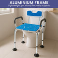 Orthonica Height Adjustable Commode Shower Chair Aluminium Armrests