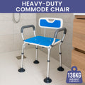 Orthonica Height Adjustable Commode Shower Chair Aluminium Armrests