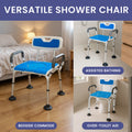 Orthonica Height Adjustable Commode Shower Chair Aluminium Armrests