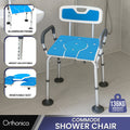 Orthonica Height Adjustable Commode Shower Chair Aluminium Armrests
