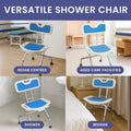 Orthonica Commode Shower Chair Foldable Height Adjustable Aluminium