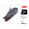 Sluban B1189 Model Kit 1:450 Aircraft Carrier Shandong Type 002 PLAN Warship Navy Vessel Boat Blocks DIY Set Toy