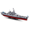 Sluban B1291 Model Kit 1:350 USS Missouri BB63 Mighty Mo Battleship Warship WWII Navy Vessel Boat Blocks DIY Set Toy