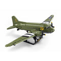 Sluban B1366 Model Kit 1:44 C47 Skytrain Airtrain Cargo Transport Aircraft WWII Air Force Building Blocks DIY Set Toy