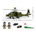 Sluban B1536 Model Kit 1:44 AH-64D Apache Attack Helicopter Chopper Gunship Army Military Air Force Blocks DIY Set Toy