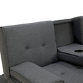 Sarantino Rochester Linen Fabric Sofa Bed Lounge Couch Futon Furniture Suite - Dark Grey