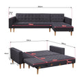 Sarantino Linen Fabric Corner Sofa Bed Couch Lounge With Chaise Furniture - Dark Grey