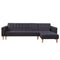 Sarantino Linen Corner Sofa Bed Chaise Dark Grey