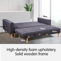 Sarantino Linen Corner Sofa Bed Chaise Dark Grey