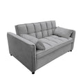 Sarantino Quincy 2-Seater Velvet Sofa Bed Dark Grey Wooden