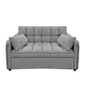 Sarantino Quincy 2-Seater Velvet Sofa Bed Dark Grey Wooden
