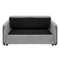 Sarantino Quincy 2-Seater Velvet Sofa Bed Dark Grey Wooden