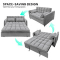 Sarantino Quincy 2-Seater Velvet Sofa Bed Dark Grey Wooden