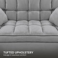 Sarantino Quincy 2-Seater Velvet Sofa Bed Dark Grey Wooden