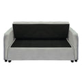 Sarantino Quincy 2-Seater Velvet Sofa Bed Grey Wooden Frame