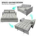 Sarantino Quincy 2-Seater Velvet Sofa Bed Grey Wooden Frame