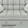 Sarantino Quincy 2-Seater Velvet Sofa Bed Grey Wooden Frame