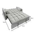 Sarantino Quincy 2-Seater Velvet Sofa Bed Grey Wooden Frame
