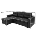Sarantino L-Shaped Corner Sofa Chaise Lounge Grey Linen Modular