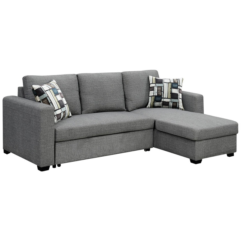 Sarantino Fontana Sofa Bed Storage Chaise Lounge Grey