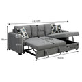 Sarantino Fontana Sofa Bed Storage Chaise Lounge Grey