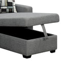 Sarantino Fontana Sofa Bed Storage Chaise Lounge Grey