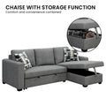 Sarantino Fontana Sofa Bed Storage Chaise Lounge Grey