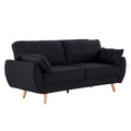 Sarantino 3 Seater Modular Linen Sofa Bed Futon Black