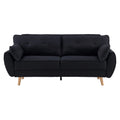 Sarantino 3 Seater Modular Linen Sofa Bed Futon Black
