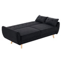 Sarantino 3 Seater Modular Linen Sofa Bed Futon Black