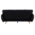 Sarantino 3 Seater Modular Linen Sofa Bed Futon Black