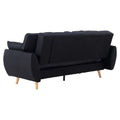 Sarantino 3 Seater Modular Linen Sofa Bed Futon Black
