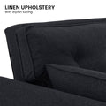 Sarantino 3 Seater Modular Linen Sofa Bed Futon Black