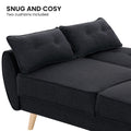 Sarantino 3 Seater Modular Linen Sofa Bed Futon Black