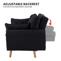 Sarantino 3 Seater Modular Linen Sofa Bed Futon Black