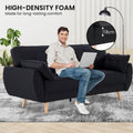 Sarantino 3 Seater Modular Linen Sofa Bed Futon Black