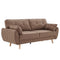 Sarantino 3 Seater Modular Sofa Bed Linen Brown Futon Couch