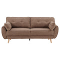 Sarantino 3 Seater Modular Sofa Bed Linen Brown Futon Couch