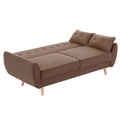 Sarantino 3 Seater Modular Sofa Bed Linen Brown Futon Couch
