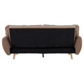 Sarantino 3 Seater Modular Sofa Bed Linen Brown Futon Couch