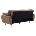 Sarantino 3 Seater Modular Sofa Bed Linen Brown Futon Couch