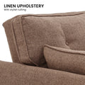 Sarantino 3 Seater Modular Sofa Bed Linen Brown Futon Couch