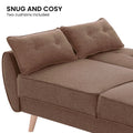 Sarantino 3 Seater Modular Sofa Bed Linen Brown Futon Couch