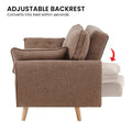 Sarantino 3 Seater Modular Sofa Bed Linen Brown Futon Couch