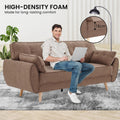 Sarantino 3 Seater Modular Sofa Bed Linen Brown Futon Couch