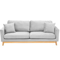Sarantino 3 Seater Faux Velvet Sofa Bed Light Grey