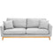 Sarantino 3 Seater Faux Velvet Sofa Bed Light Grey
