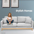 Sarantino 3 Seater Faux Velvet Sofa Bed Light Grey