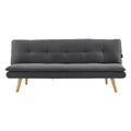 Sarantino 3 Seater Linen Sofa Bed Couch Lounge Futon Dark Grey