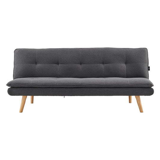 Sarantino 3 Seater Linen Sofa Bed Couch Lounge Futon Dark Grey